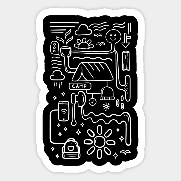 Camping Doodle Sticker by teeszone_design